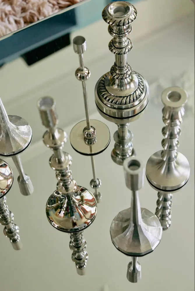 Kerzenhalter Forged candle holder No.5 silver HK Living