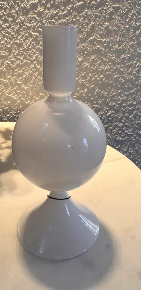 Kerzenhalter Glas Sparkle Ball von Present Time weiß