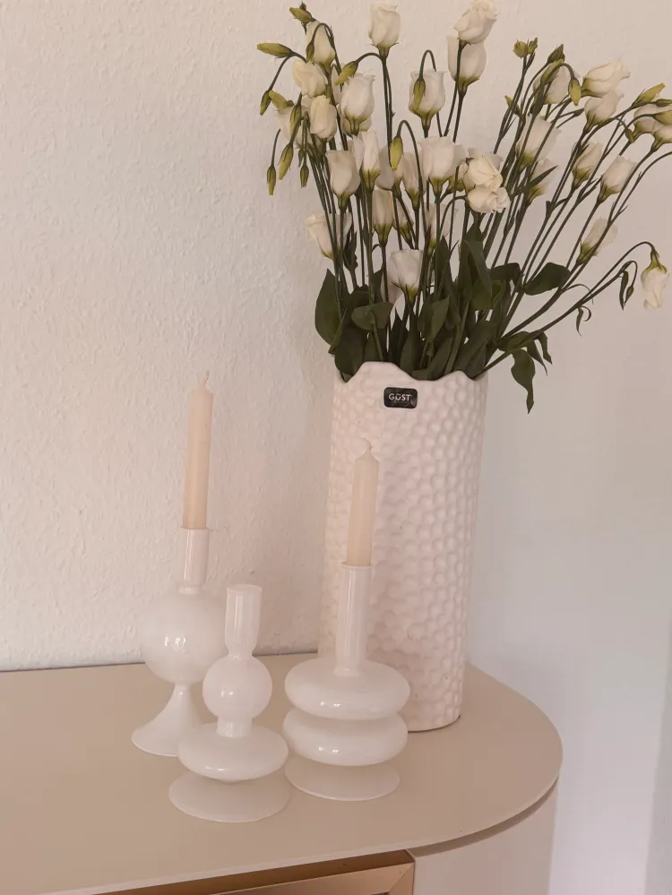 Kerzenhalter Glas Sparkle Ball von Present Time weiß