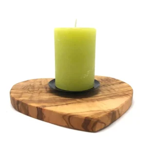 Kerzenhalter Herzform aus Olivenholz