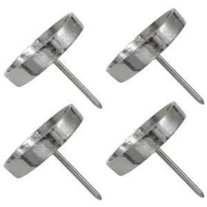 Kerzenhalter Metall Silber 4 Stück D=7,5 cm Kerzenpick 4er Set
