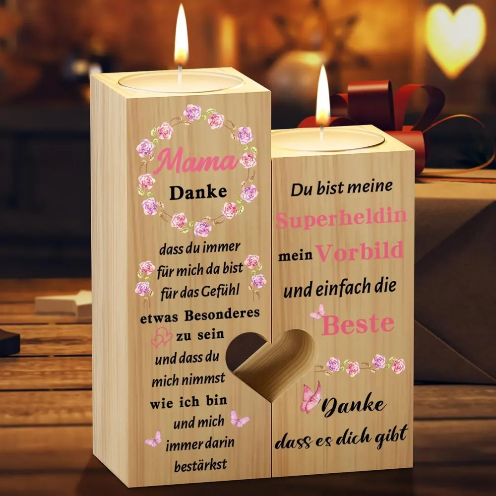 Kerzenständer Herzform Mama Geschenke Muttertag Weihnachten