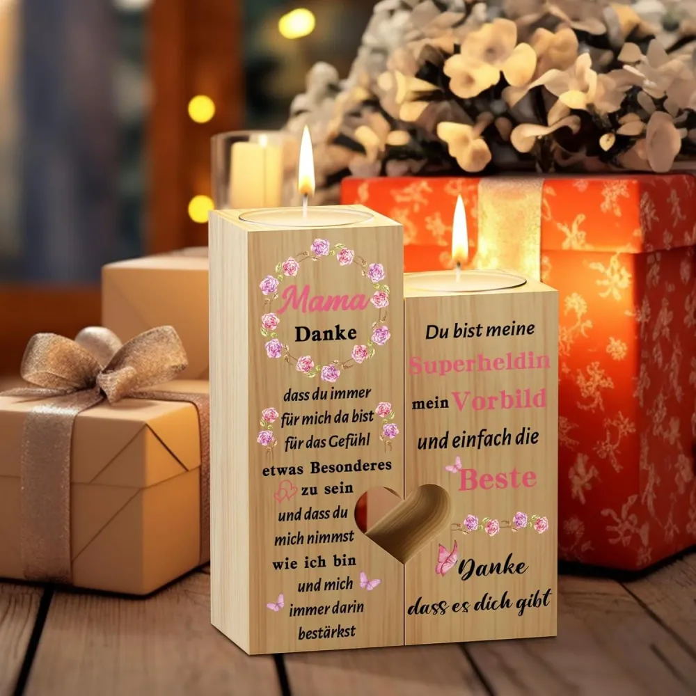 Kerzenständer Herzform Mama Geschenke Muttertag Weihnachten