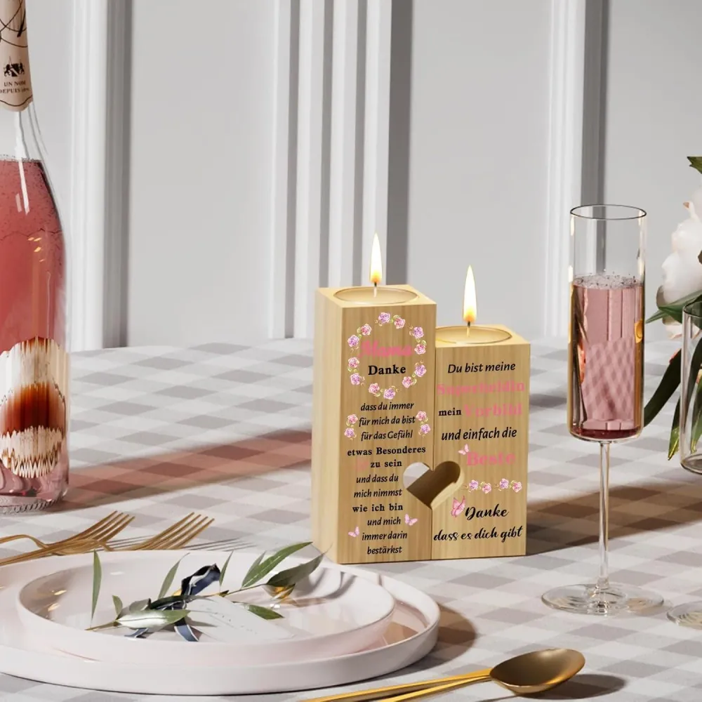 Kerzenständer Herzform Mama Geschenke Muttertag Weihnachten