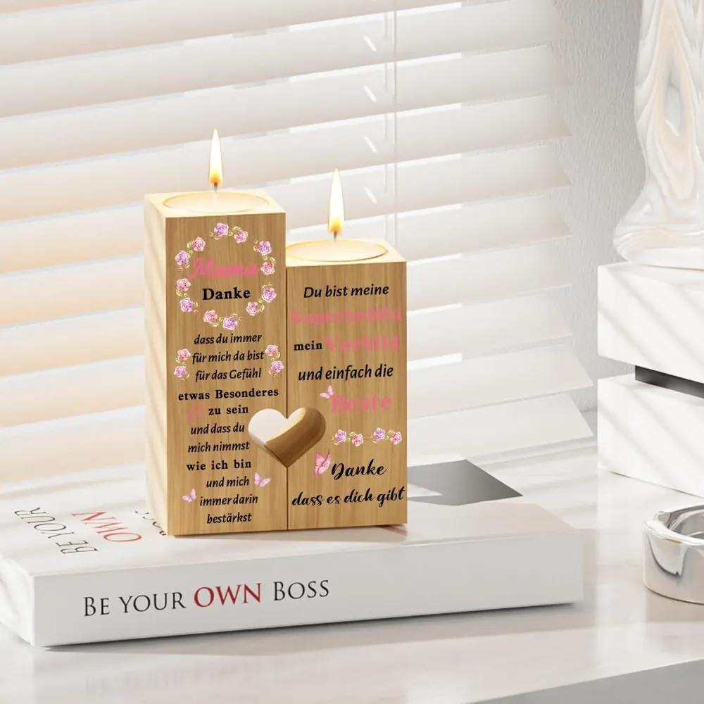 Kerzenständer Herzform Mama Geschenke Muttertag Weihnachten