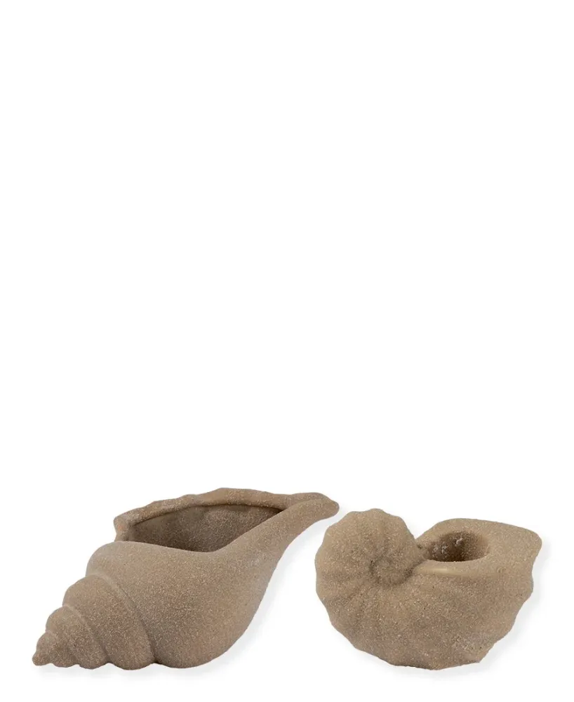 Kerzenständer Muschel beige 2er-Set
