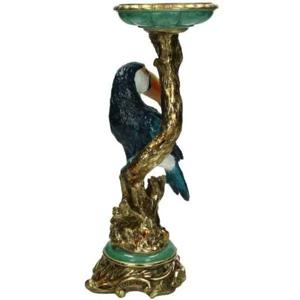 Kerzenständer Tukan – Bunter Kerzenhalter – 30 cm – Tropisches Design – Indoor & Outdoor