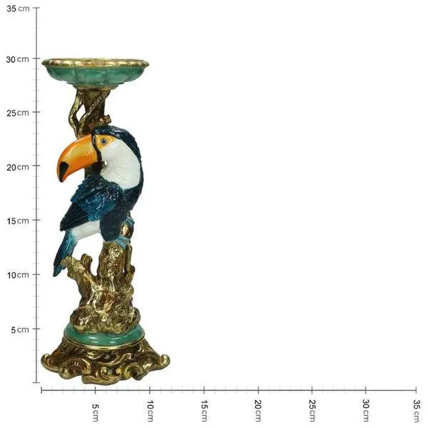 Kerzenständer Tukan – Bunter Kerzenhalter – 30 cm – Tropisches Design – Indoor & Outdoor