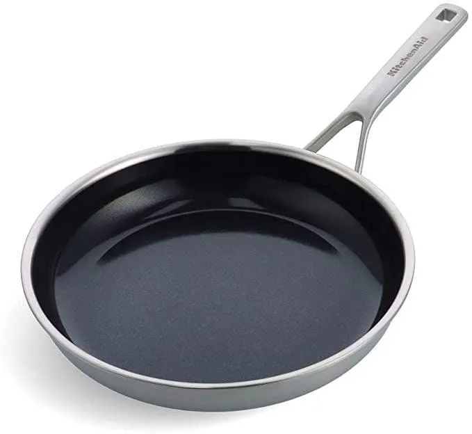KitchenAid Bratpfannen-Set 24/28 cm, mehrlagiger Edelstahl mit keramischer Antihaftbeschichtung