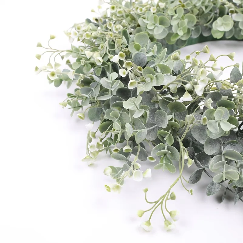Künstlicher Eukalyptus-Blumenkranz aus Kunststoff für Frühling