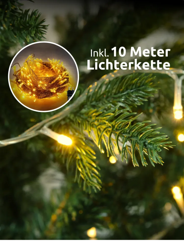 Künstlicher Weihnachtsbaum 160 cm inkl. Lichterkette