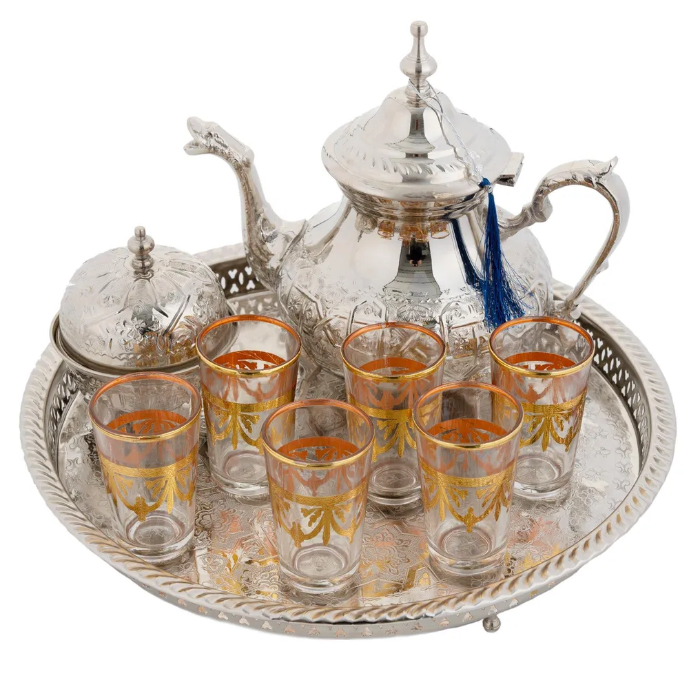 Komplettes arabisches Premium-Teeset | Marokkanisches Teeset