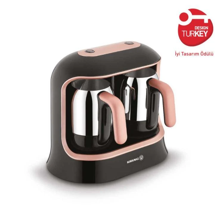 KORKMAZ KAHVEKOLIK TWIN schwarz roségold Kaffeevollautomat