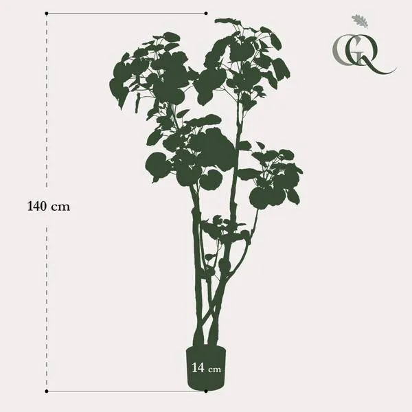 Kunstpflanze Polyscias Aralia – 135cm – Hochwertiger künstlicher Zimmerbaum mit vielen naturgetreuen Blättern – Immergrüne...