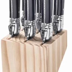 Laguiole Style de Vie Steakmesser Premium Line Schwarz - 6 Stück