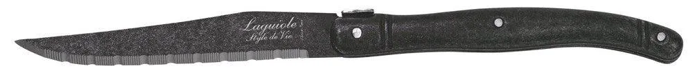 Laguiole Style de Vie Steakmesser, schwarz stonewashed, Premium-Linie