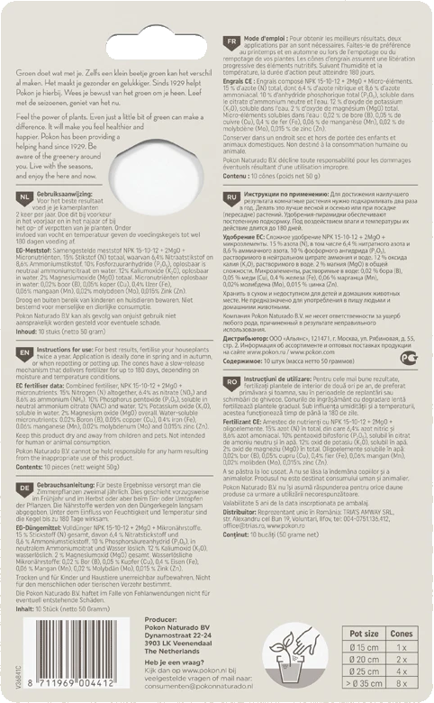 Langzeit Düngekegel für Zimmerpflanzen (10 St.)