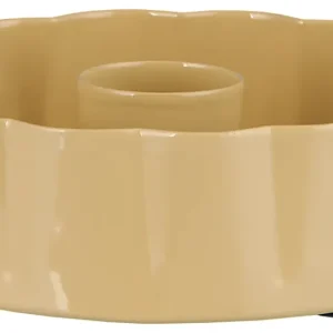 Ib Laursen / Kerzenhalter f/2,2 cm Kerze gewellte Kante Wheat Straw