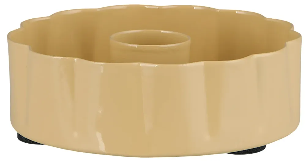 Ib Laursen / Kerzenhalter f/2,2 cm Kerze gewellte Kante Wheat Straw