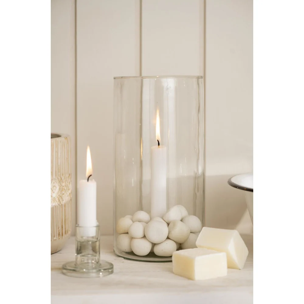 Ib Laursen Kerzenhalter Glas hoch mit Einsatz für 2,2cm Kerzen