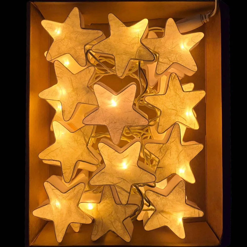 LED Lichterkette Sterne weiß USB | 20 Lichter