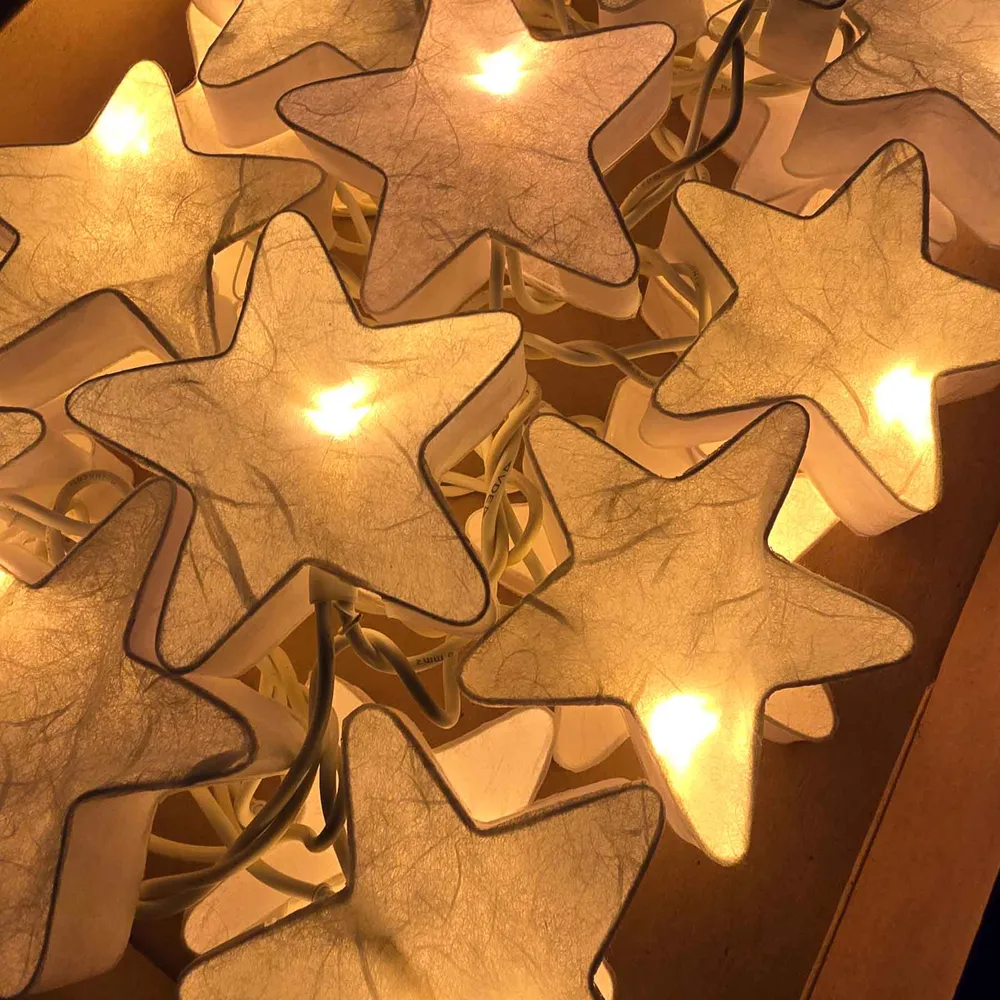 LED Lichterkette Sterne weiß USB | 20 Lichter