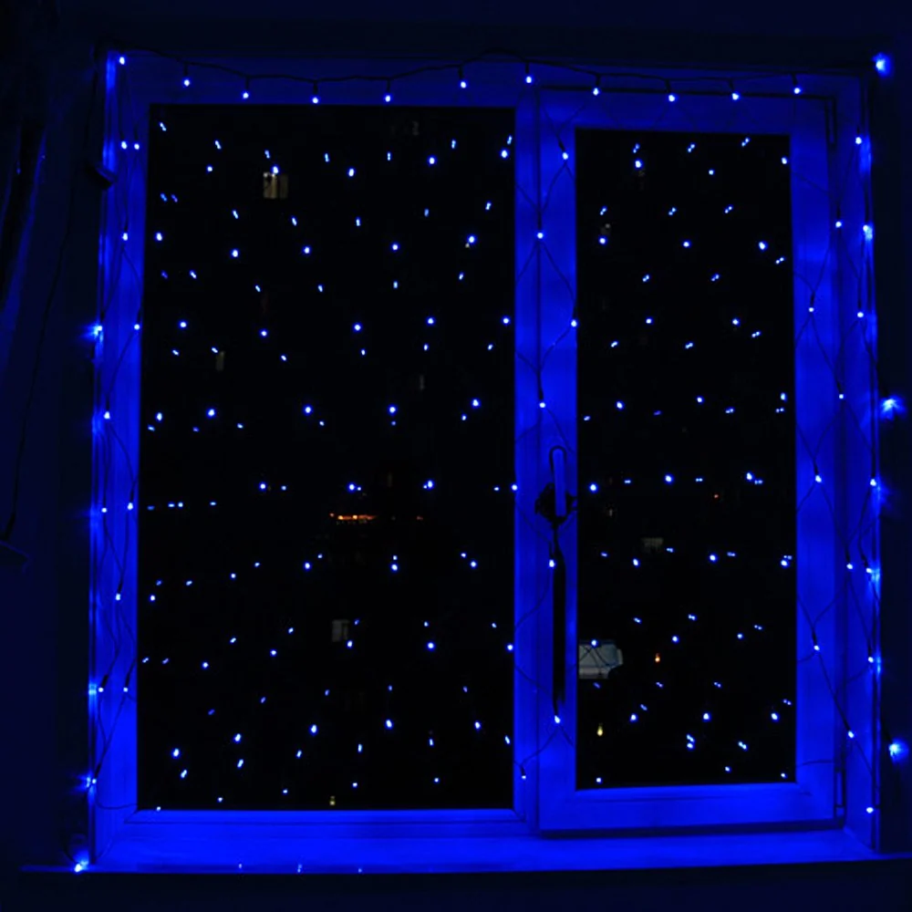 3 * 2M LED Lichternetz Lichterkette mit 204 LEDs Weihnachten mit Steuerbox Netz-ineinander greifen