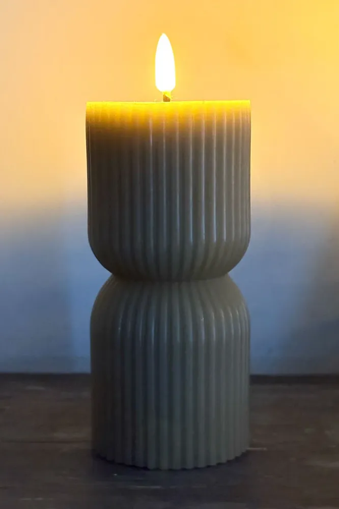 LED‑Kerze Graue Wellen
