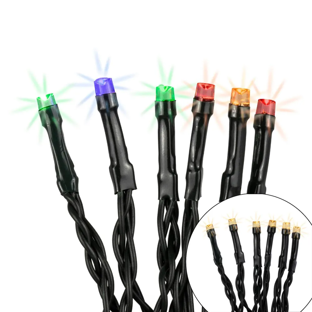 LED-Lichterkette, 100 LEDs, umschaltbar von ww auf Multicolor, batteriebetrieben