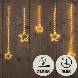 LED-Vorhang-Lichterkette mit Sternen, 90 cm