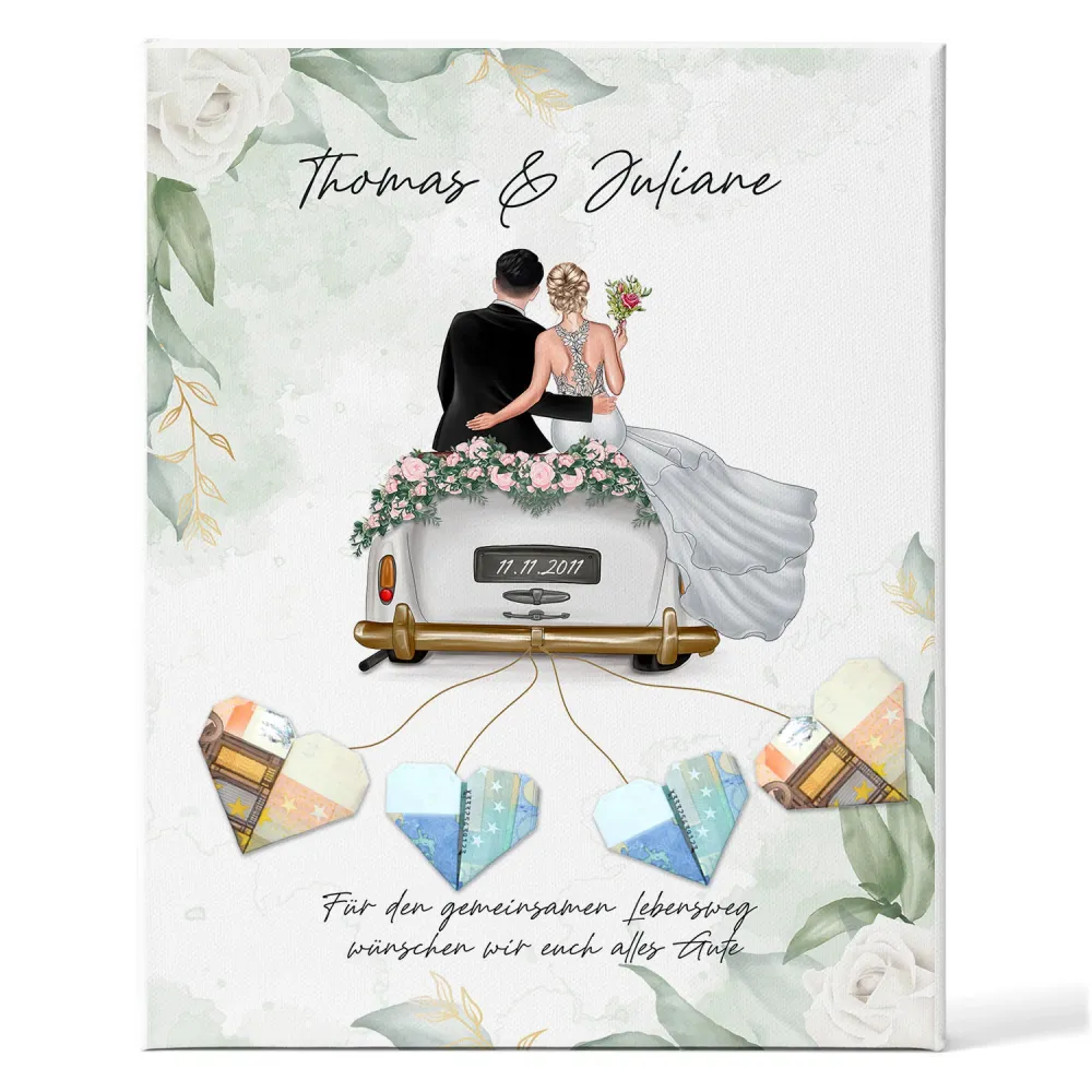 Leinwand mit Konfiguration - Hochzeitsauto