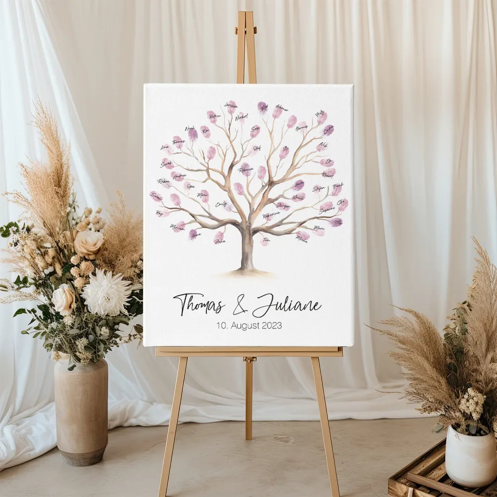 Leinwand-Gästebuch zur Hochzeit - Hochzeitsbaum