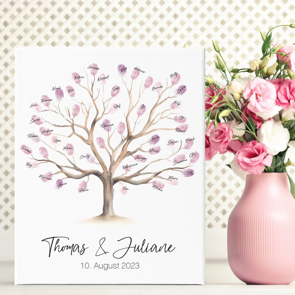 Leinwand-Gästebuch zur Hochzeit - Hochzeitsbaum