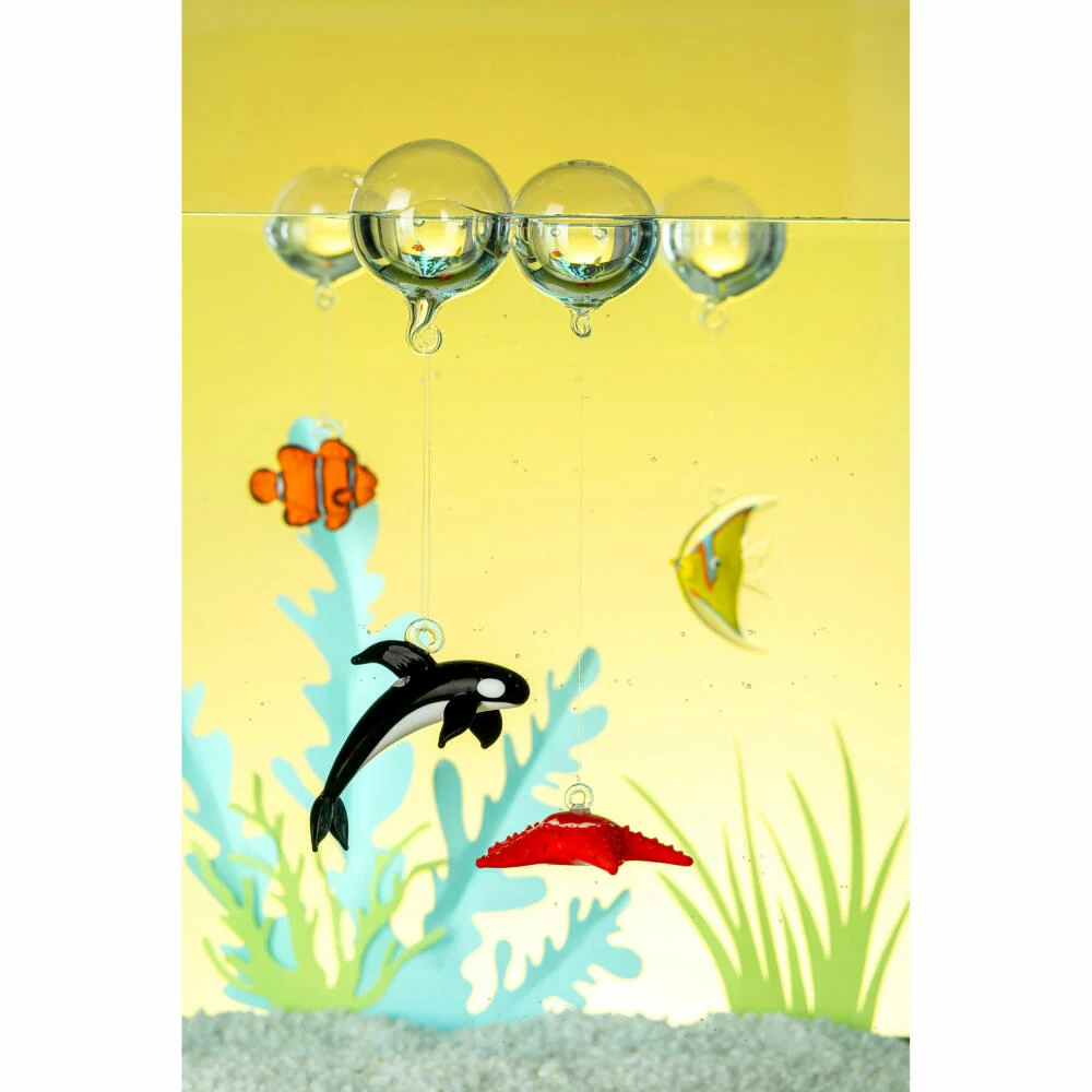 Leonardo Orca Mare, Glasdekoration, Maritim, Dekoration, Aquarium, Unterwasserwelt, Glas, Schwarz, 8 cm, 059062