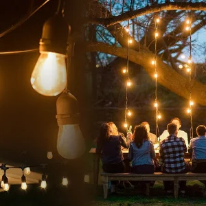 Lichterkette Glühbirnen Glühbirnen Aussen Outdoor-String Lichter Warmweiß IP65