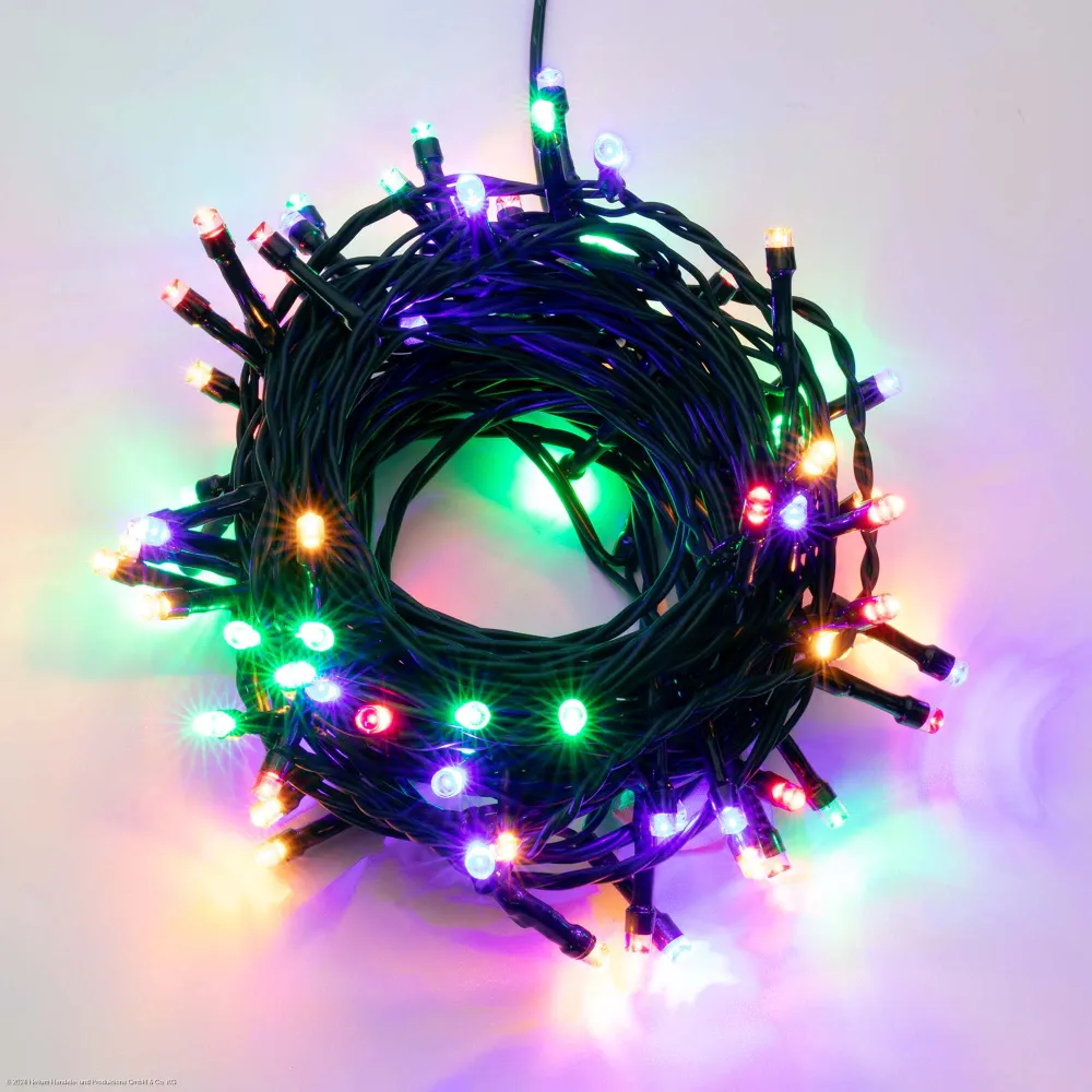Lichterkette 3,9 m 40 LED bunt Outdoor Timer Trafo Außen Deko Beleuchtung Garten Party