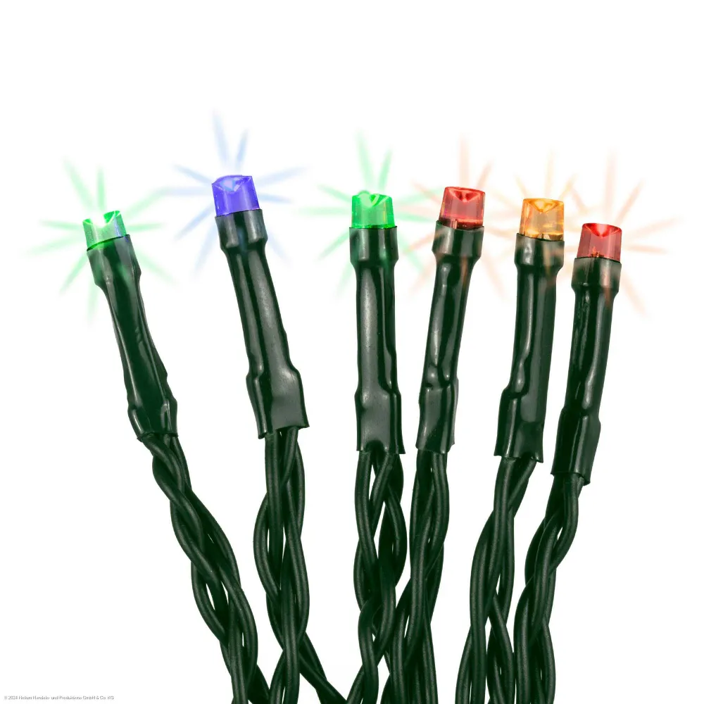 Lichterkette 3,9 m 40 LED bunt Outdoor Timer Trafo Außen Deko Beleuchtung Garten Party