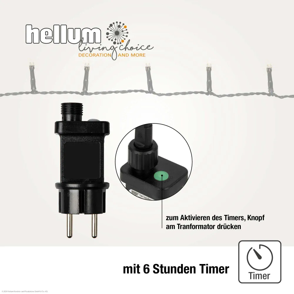 Lichterkette 40 LED, Lichterkette außen 3,9 m, Lichterkette kaltweiß mit Stecker