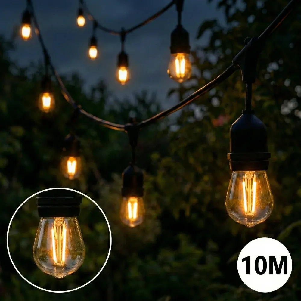 Lichterkette für Partys | Komplettes Set | Enthält 30 Lichtquellen | 30 Meter | Verbindbare Lichterkette