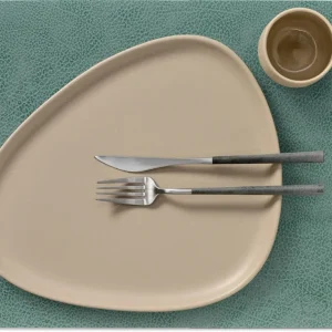 LIND DNA Tischsets Hippo - Leder - Pastellgrün - 45 x 35 cm - 2 Stück
