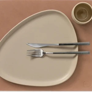 LIND DNA Tischsets Nupo - Leder - Altrosa - 45 x 35 cm - 2 Stück