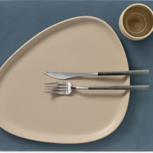 LIND DNA Tischsets Nupo - Leder - Dunkelblau - 45 x 35 cm - 2 Stück
