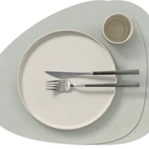 LIND DNA Tischsets Nupo - Leder - Metallic - Curved - 44 x 37 cm - 2 Stück