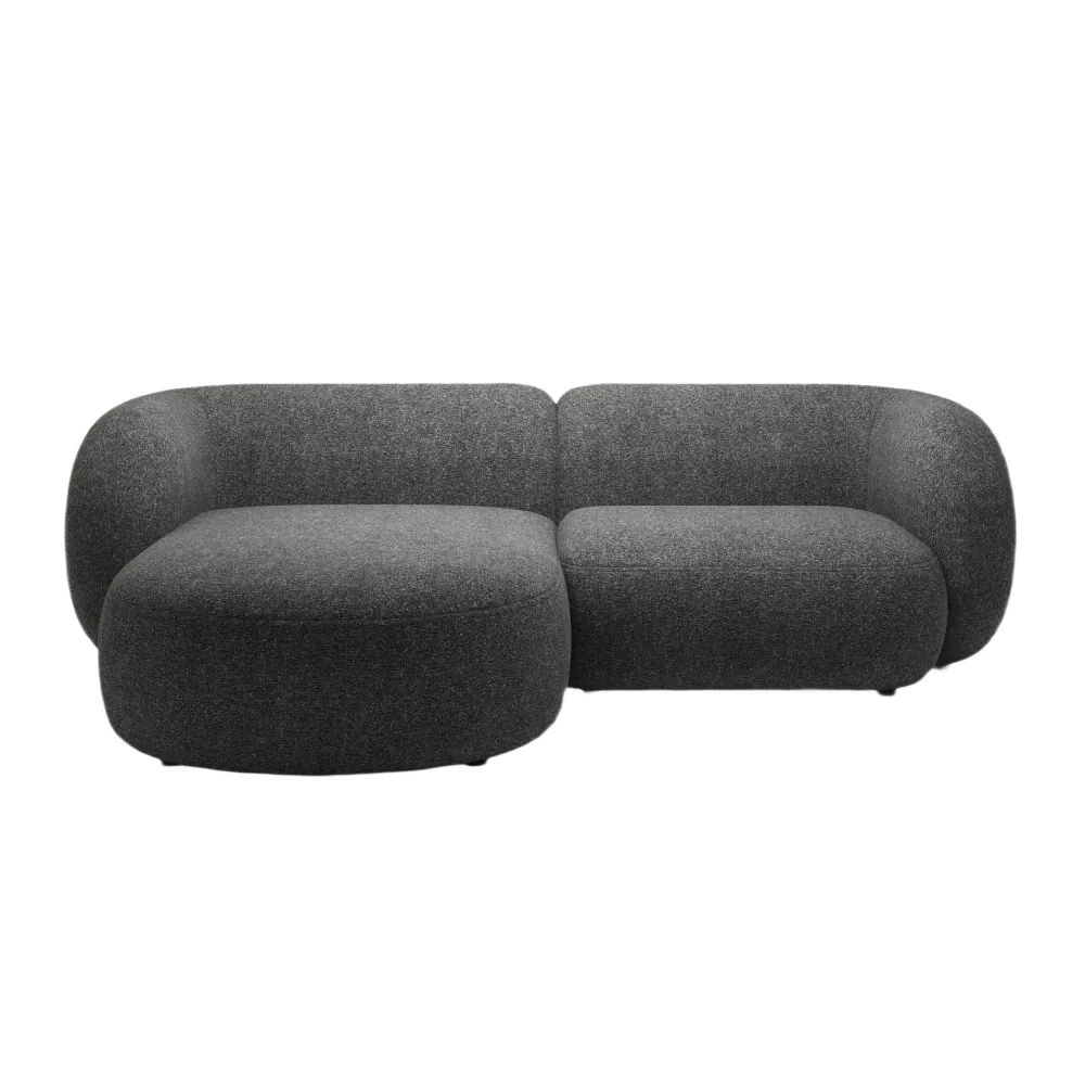 Linksseitiges 2-Sitzer-Sofa KATE dunkelgrau Melange