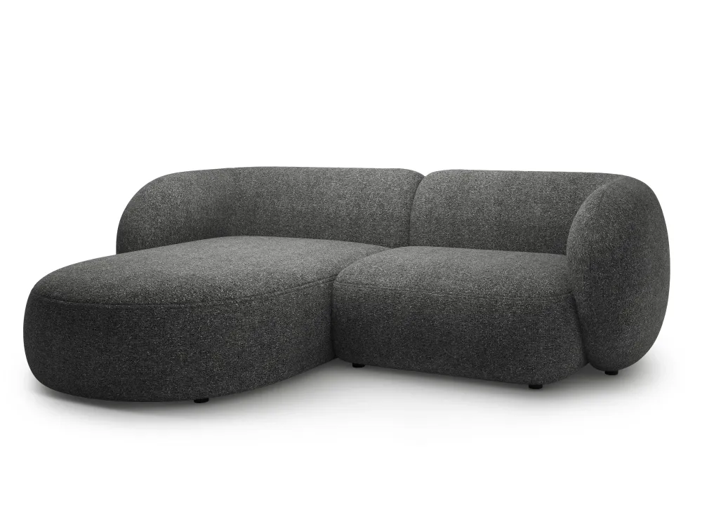 Linksseitiges 2-Sitzer-Sofa KATE dunkelgrau Melange