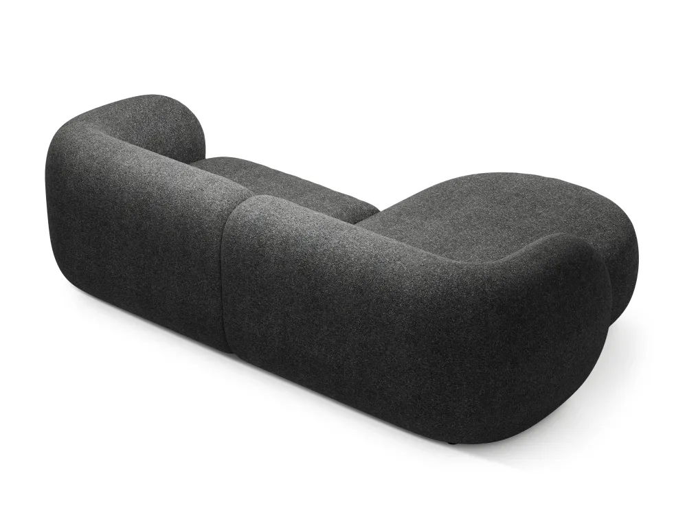 Linksseitiges 2-Sitzer-Sofa KATE dunkelgrau Melange