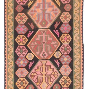 Läufer Kelim - Old - 340 x 150 cm - mehrfarbig