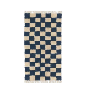 Mara Washable Rug - Deep Blue/Warm Sand