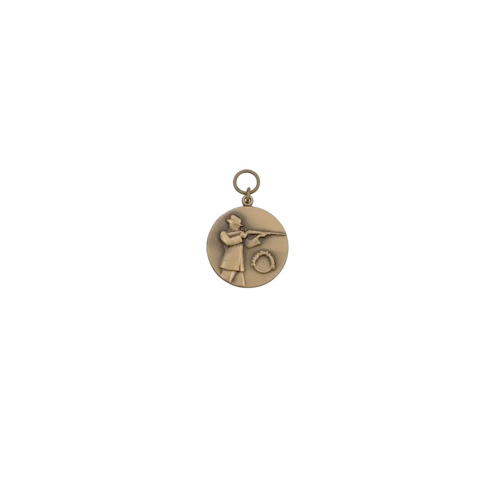 Medaille, 33mm, Messing, bronzefarbig, mit Öse(n) und Ring(en)