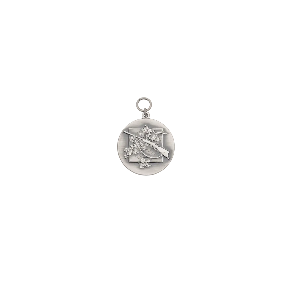 Medaille, 39mm, Messing, altsilber, mit Öse(n) und Ring(en)